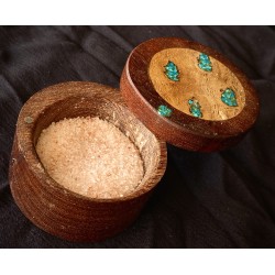Salt Cellar- Spice Box with turquoise Inlay