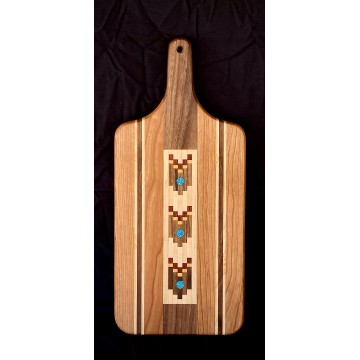 Large Combination Cutting Board Serving Tray in Red Oak